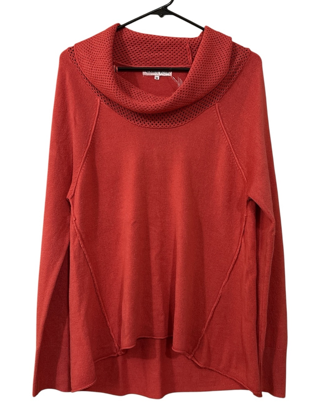 Carol Rose Rust Red Cowl Neck Sweater NWOT